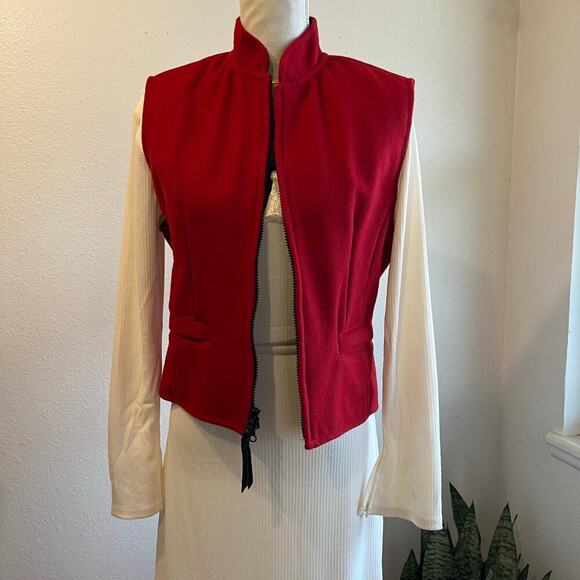 Schaefer Steamboat Springs Colorado USA Red Wool Zip Up Riding Adjustable M - Picture 13 of 13